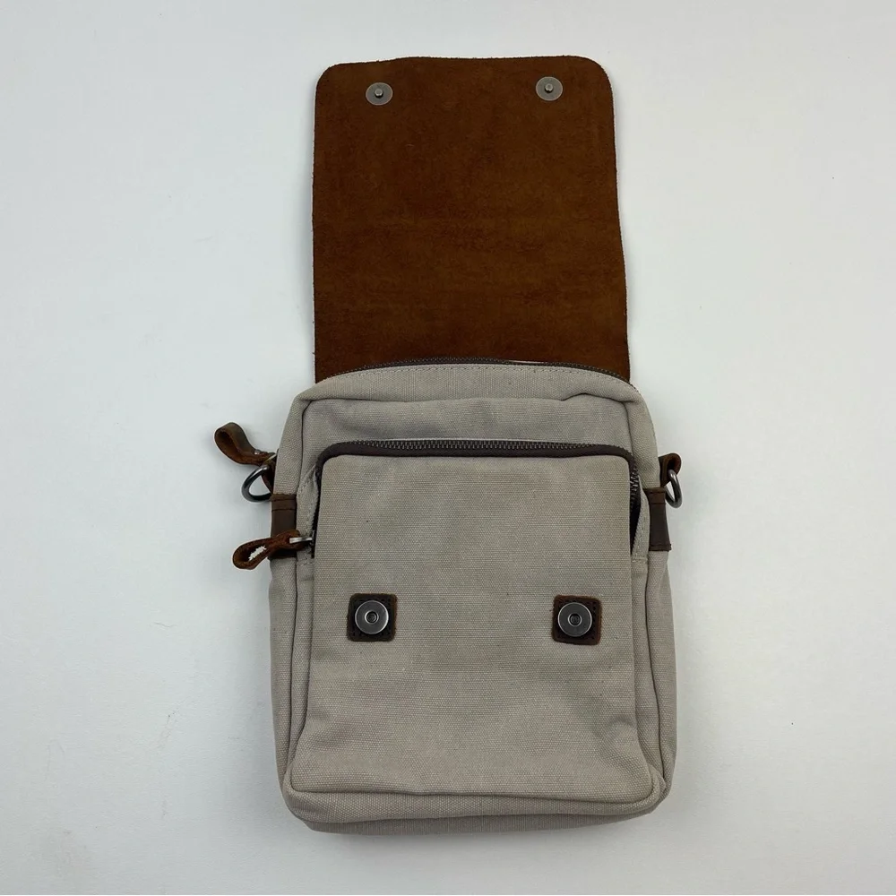United Leather Small Messenger Bag With Leather Cover NEW